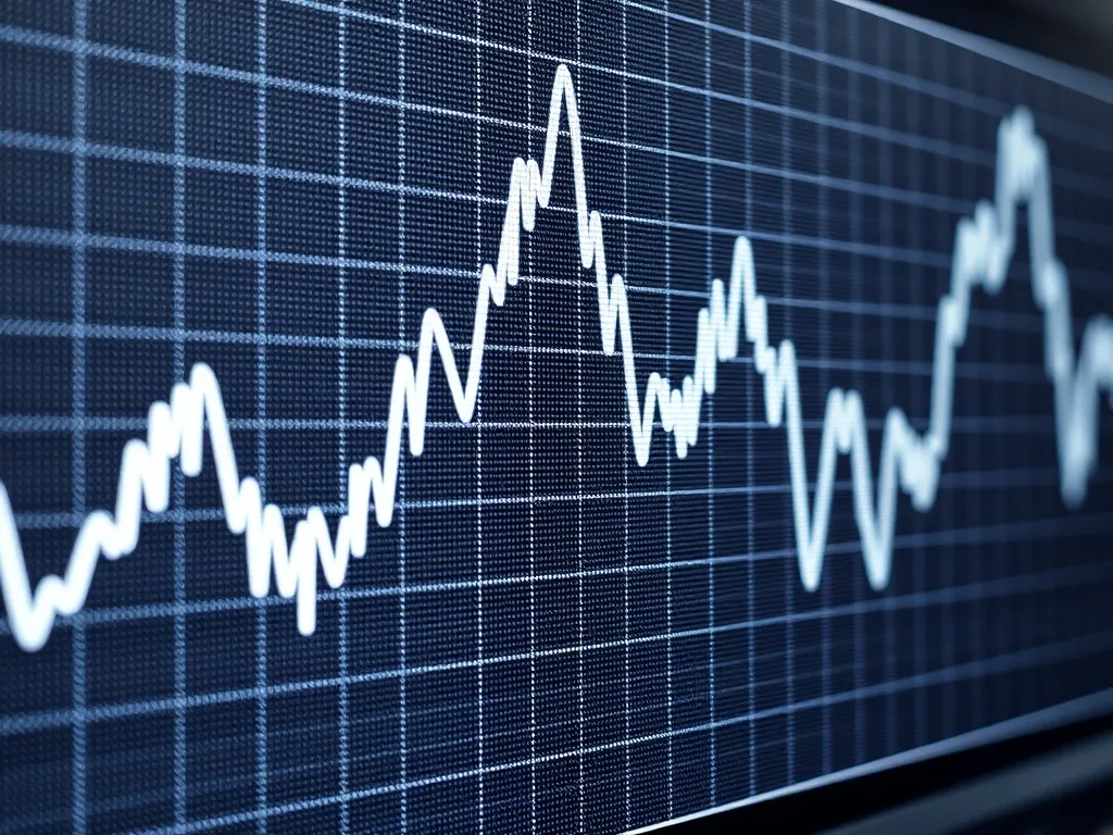 Macro shot of a high-resolution stock market graph on a digi