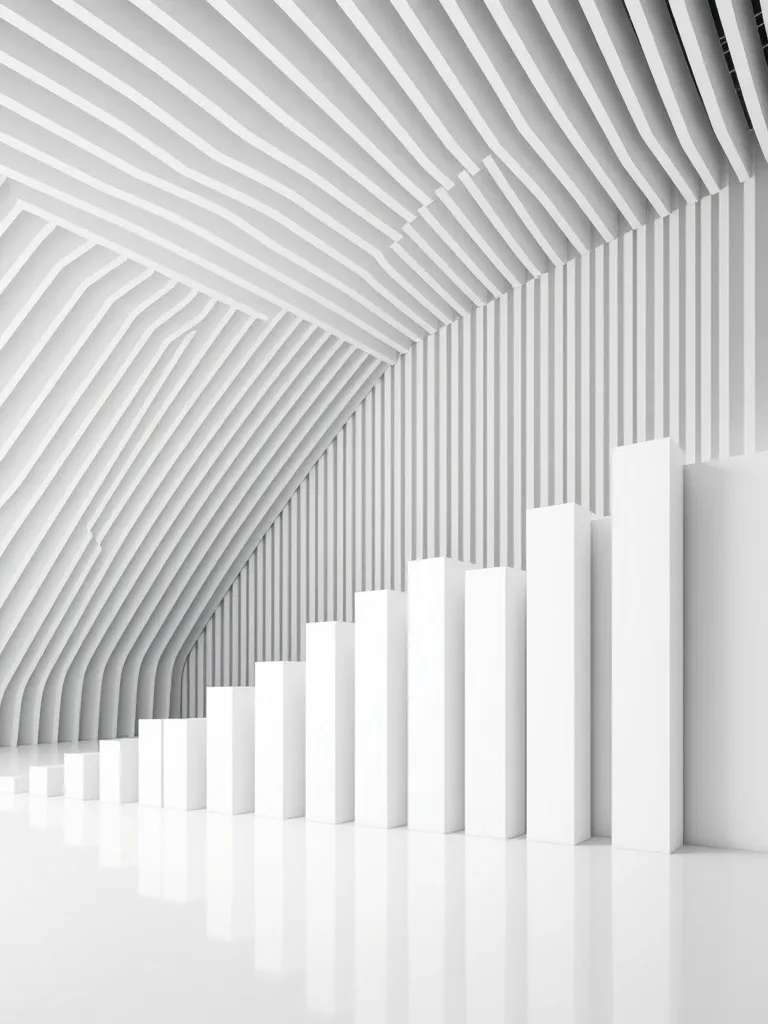 A minimalist black and white photograph of architectural lin